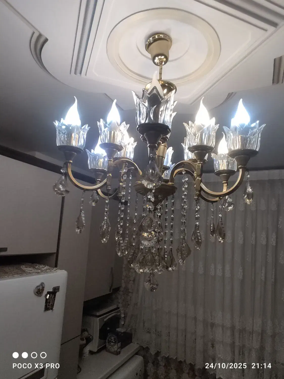 یک جفت لوستر شش شاخه|لوستر و چراغ آویز|تهران, مسعودیه|دیوار