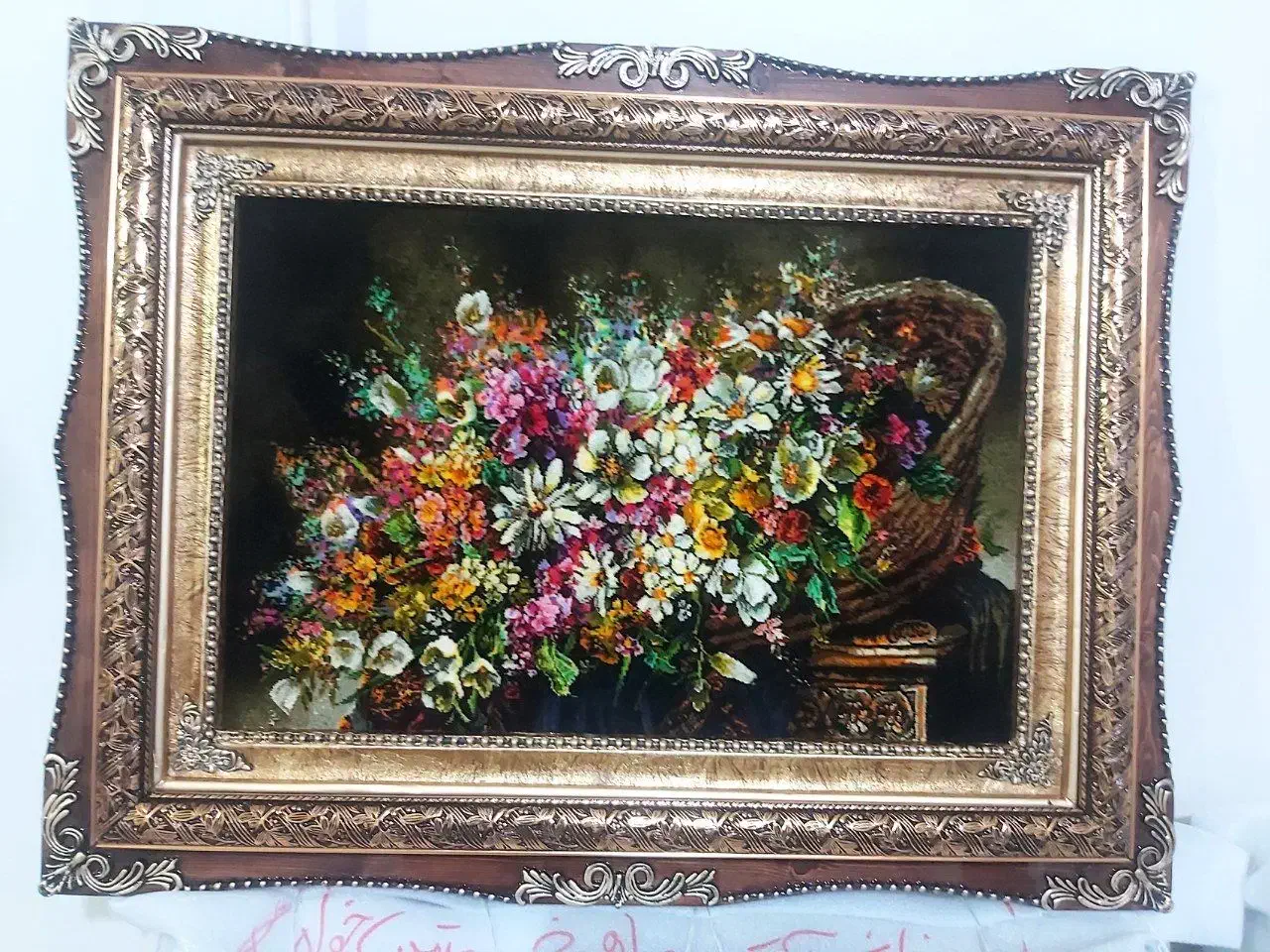 تابلو گل آتا کد 31 دستبافت و ابریشم دار|تابلو فرش|تبریز, |دیوار