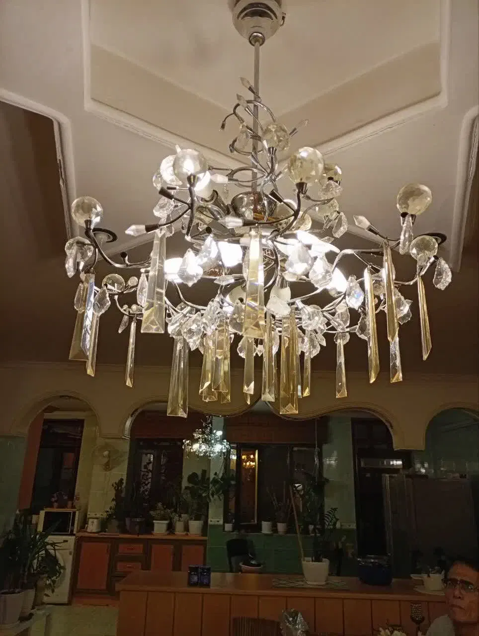 لوستر تمام کریستال خارجی|لوستر و چراغ آویز|سمنان, |دیوار