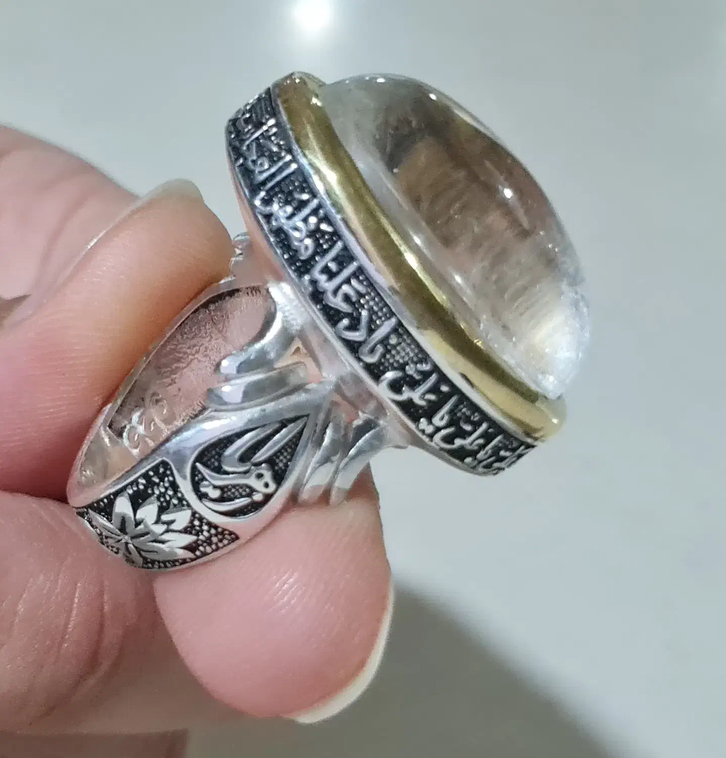 انگشتر نقره ۹۲۵ با سنگ ناب دُر نجف|جواهرات|بندر دیر, |دیوار