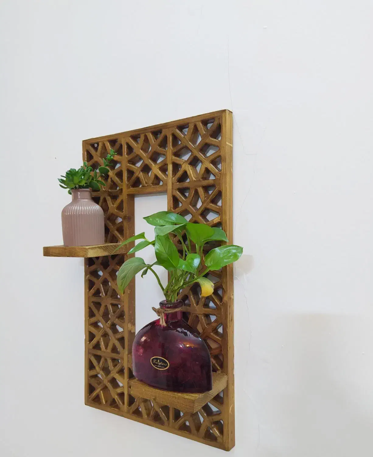 هدیه روزمادرشلف دیواری دور ستاره دوطبقه|کتابخانه، شلف، قفسه‌های دیواری|طرقبه, |دیوار