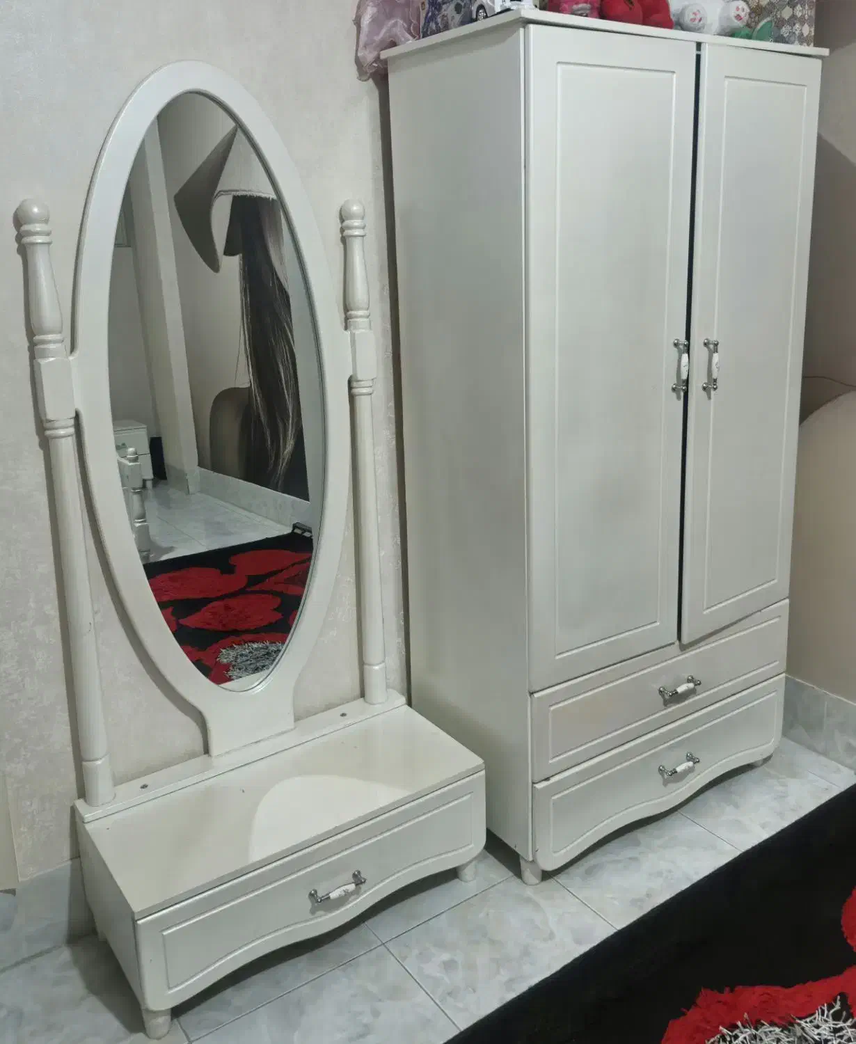 کمد و آینه قدی|جاکفشی، کمد، دراور|سمنان, |دیوار