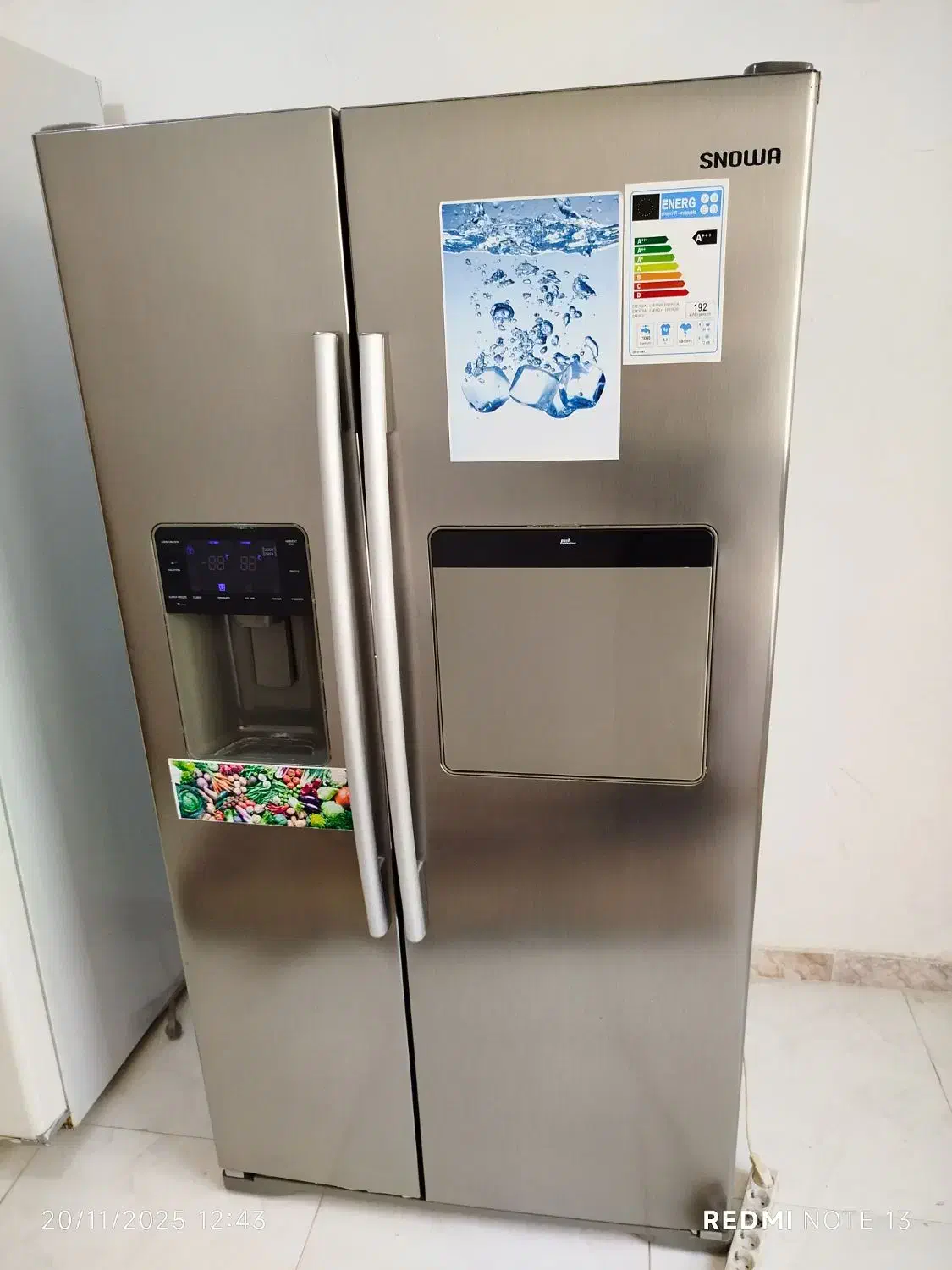 یخچال فریزر ساید بای ساید اسنوا در حد جهیزیه|یخچال و فریزر|مشهد, الهیه|دیوار