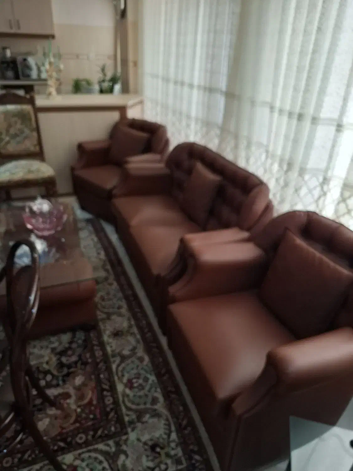 مبل چرمی نیم ست اداری نو|مبلمان اداری|تبریز, |دیوار