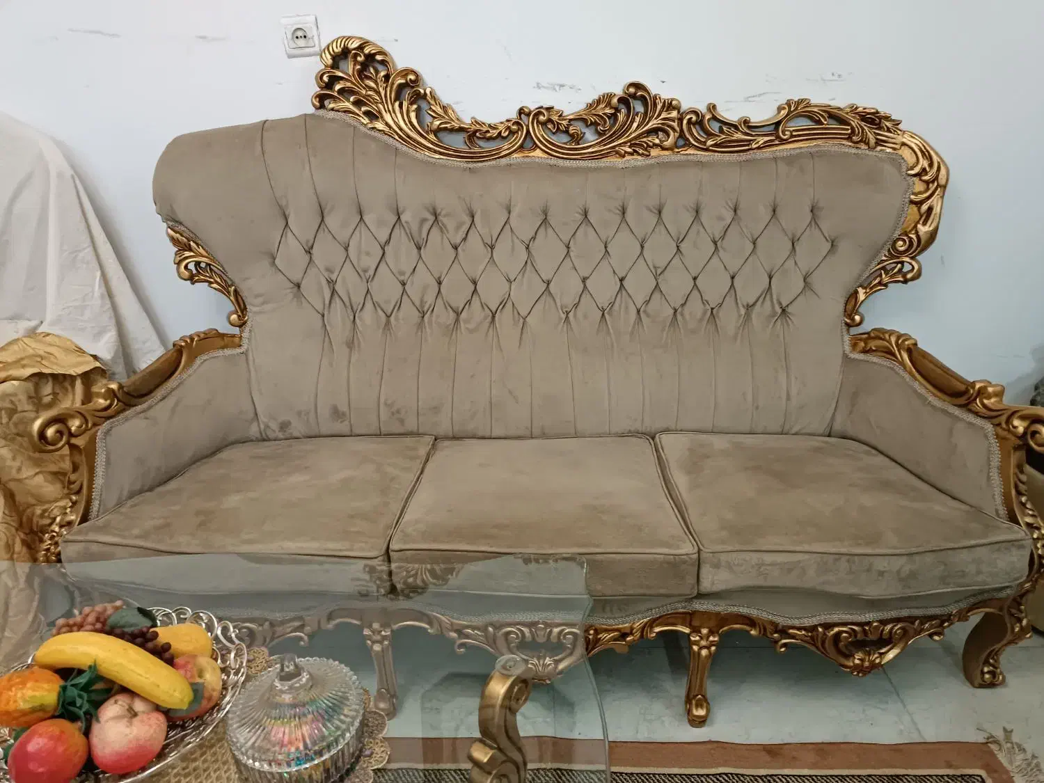 مبل ۷نفره چوب راش پارچه نانو درحد|مبلمان خانگی و میز عسلی|چهارباغ, |دیوار