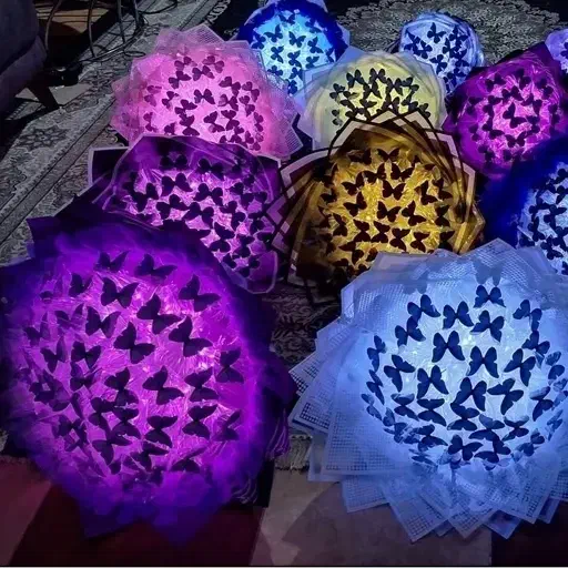 دسته گل پروانه ای چراغ دار|گل مصنوعی|زنجان, |دیوار