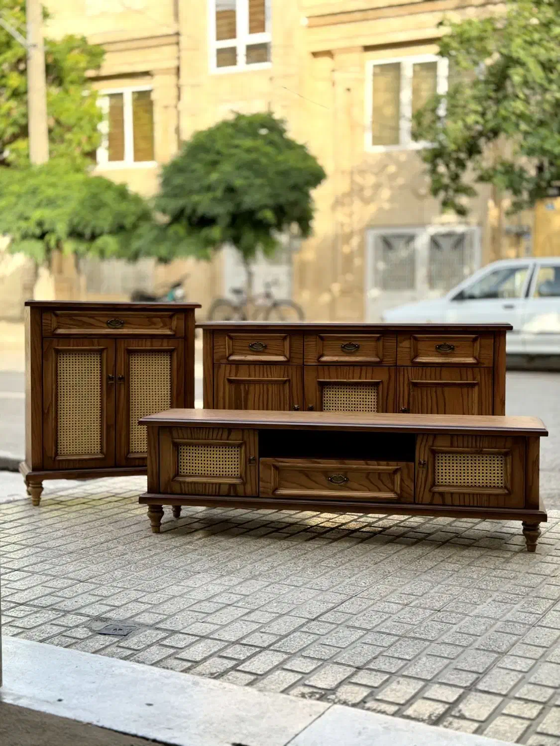 میز کنسول حصیری|بوفه، ویترین، کنسول|مشهد, سیلو|دیوار