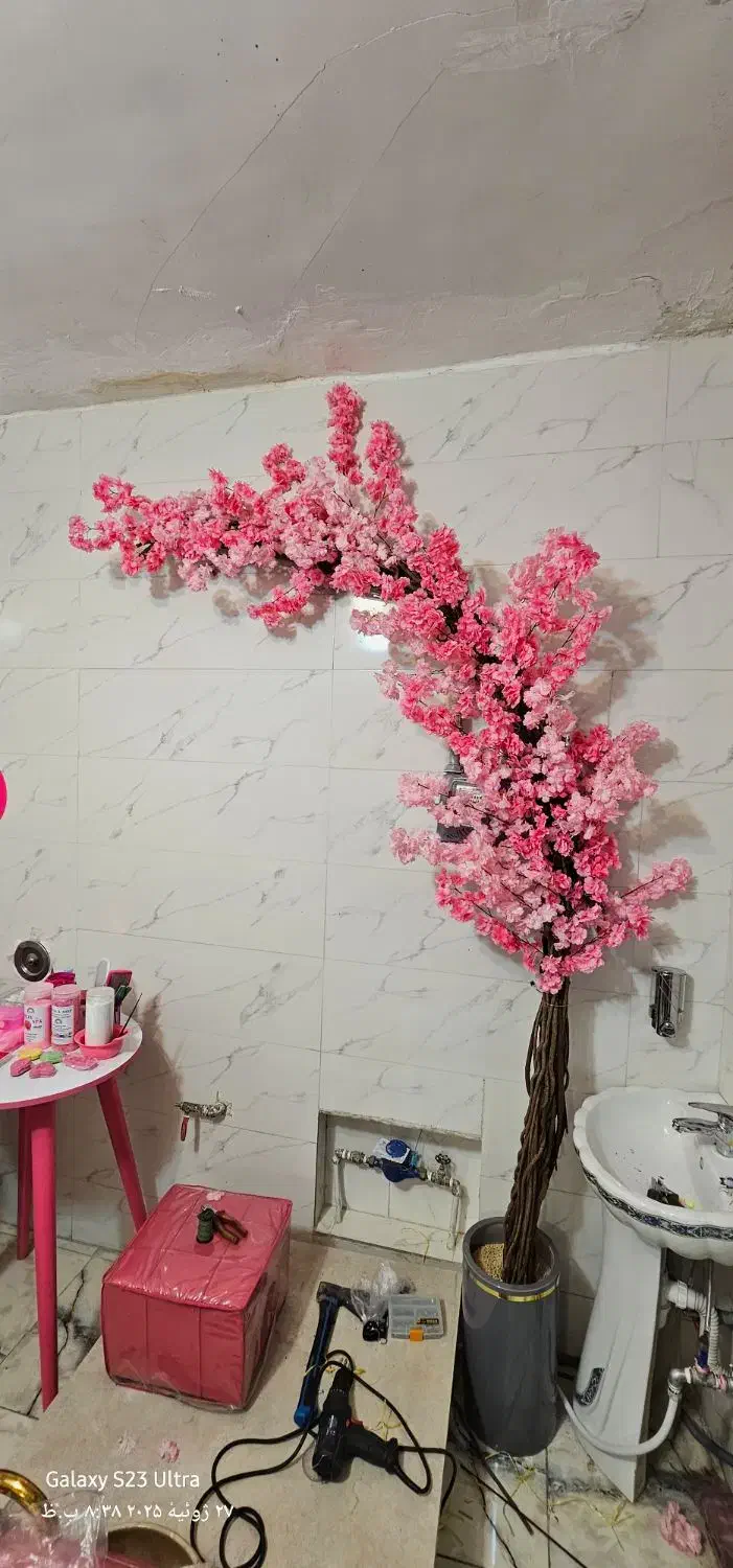 درختچه های شکوفه|گل مصنوعی|شیراز, گود عربان|دیوار