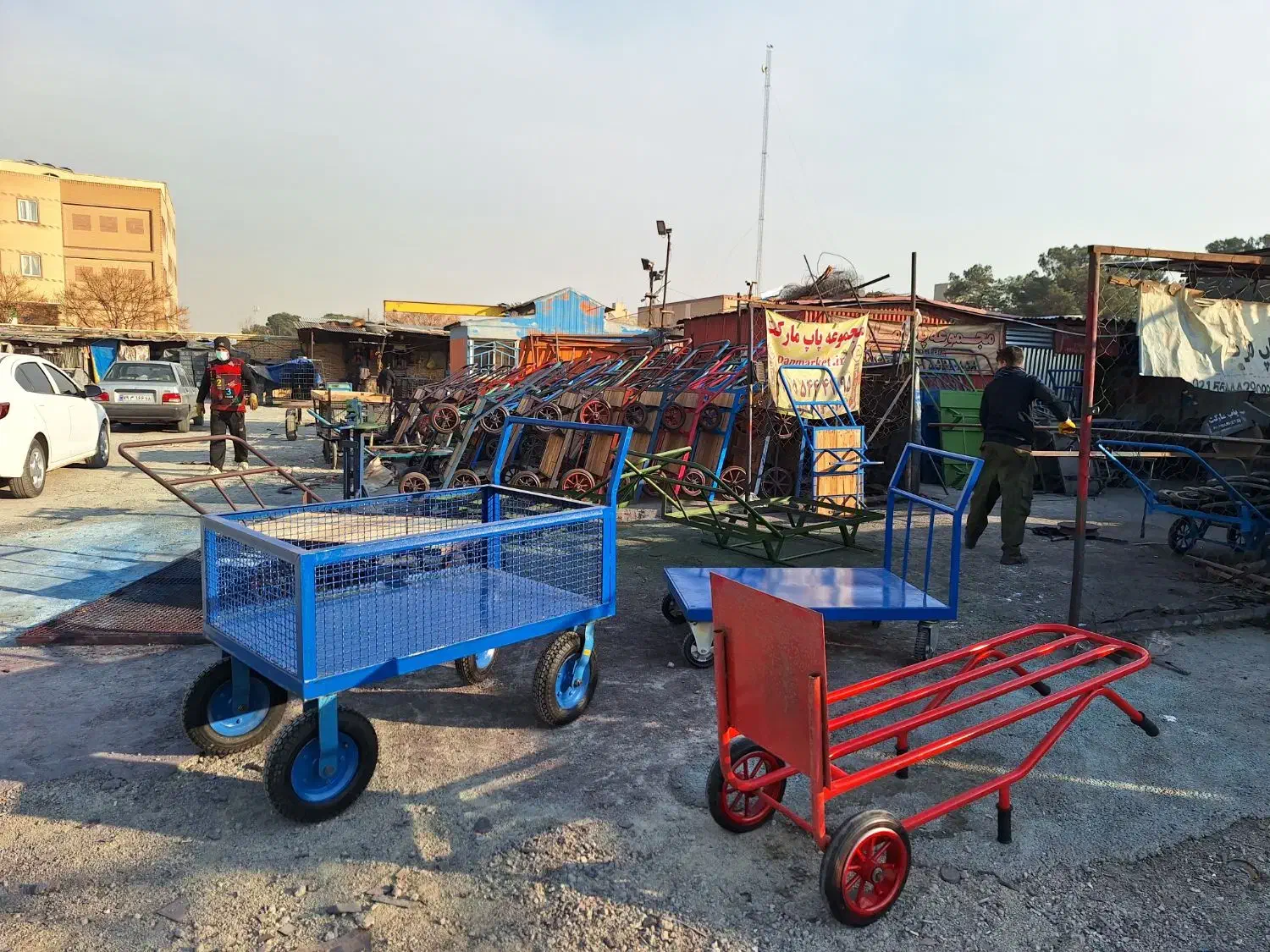 گاری چرخ بزرگ چهار چرخ دستی حمل بار (چرخ بزرگ)|ابزارآلات|تهران, میدان میوه و تره‌بار مرکزی|دیوار