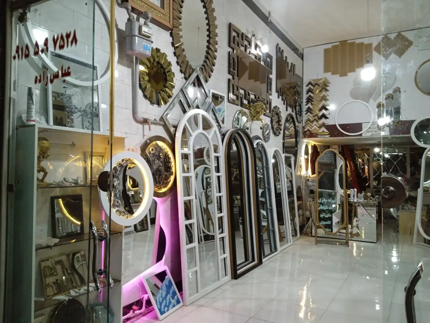 انواع آینه های قدی . بک لایت. دفرمه|آینه|قوچان, |دیوار