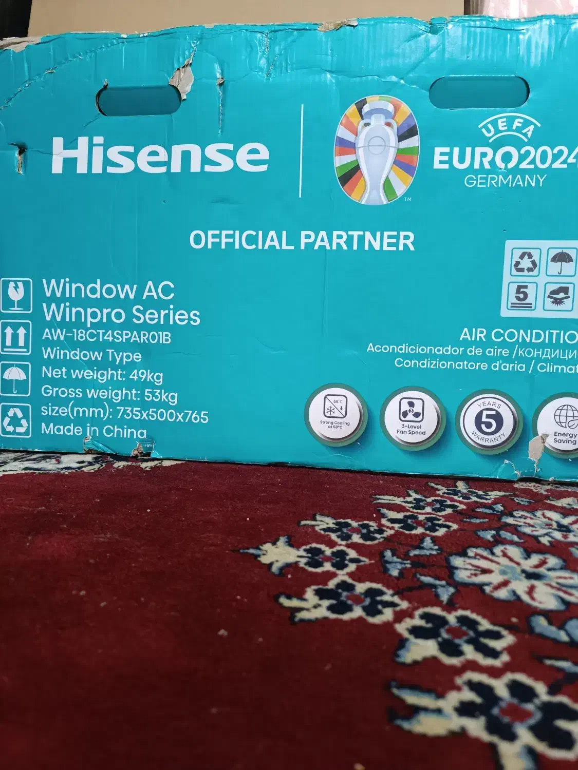 کولر18هزارپنجره هایسنس و پلمپ تو کارتن موتور بزرگ|کولر گازی و فنکوئل|چغادک, |دیوار