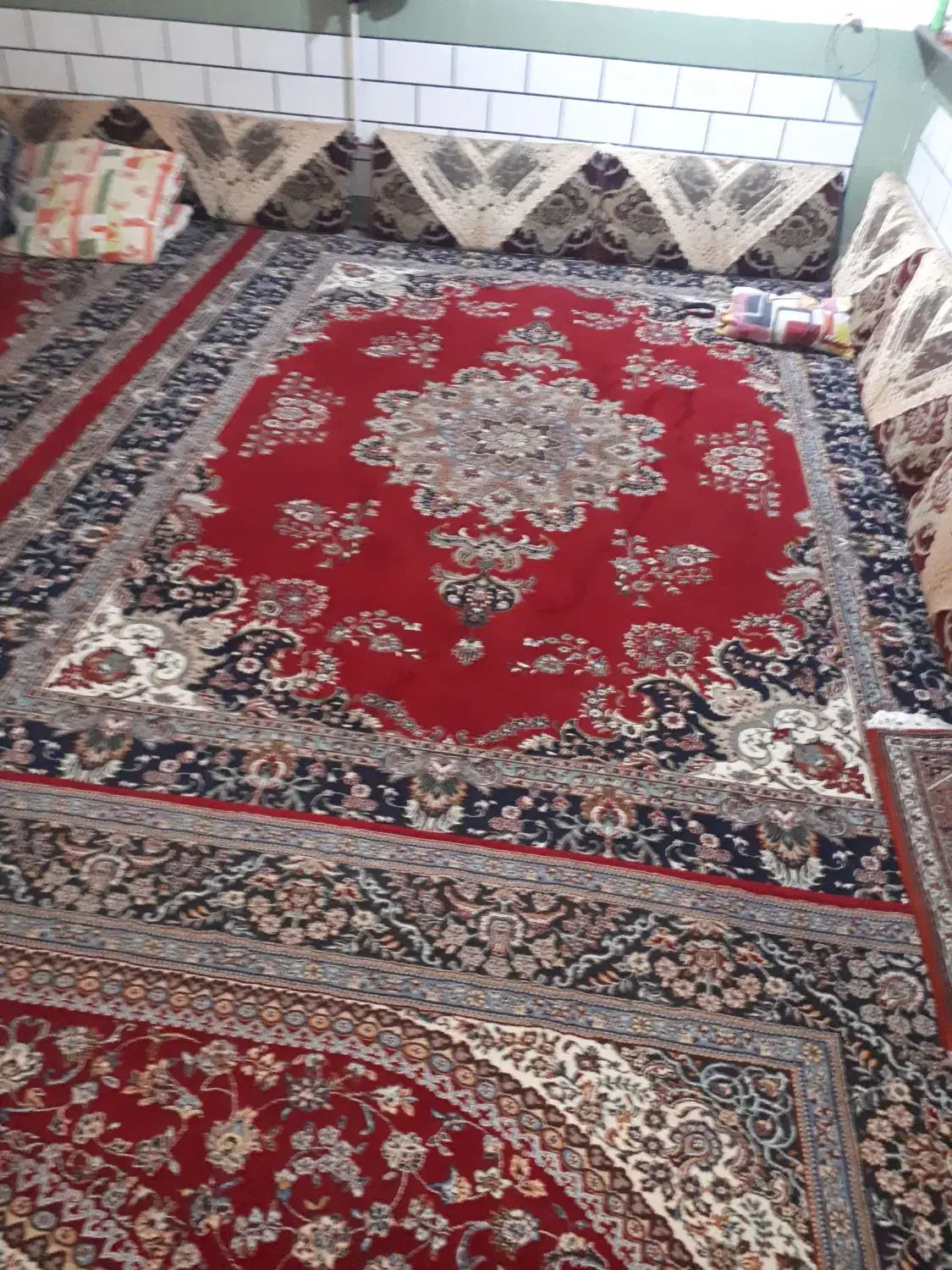 قالی ۱۲متری سپهر کاشان ۳عدد|فرش|دوگنبدان, |دیوار