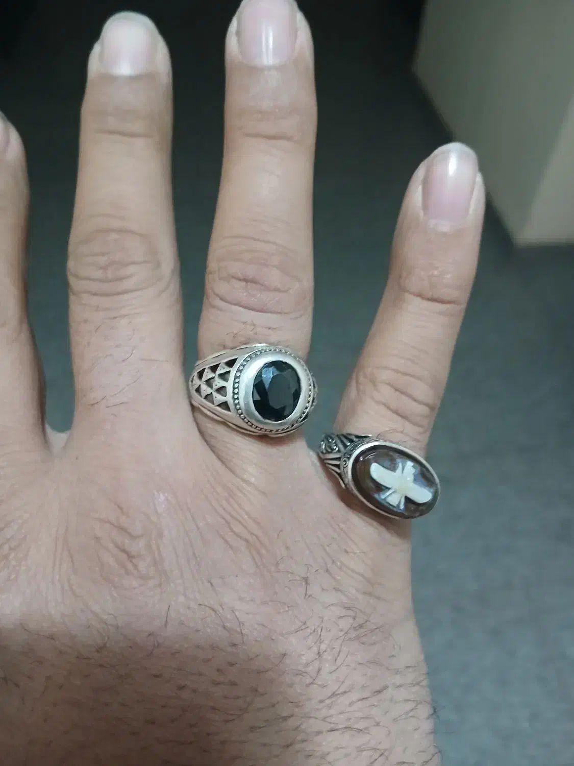 انگشتر نقره با سنگ اونیکس|جواهرات|تهران, دروازه شمیران|دیوار