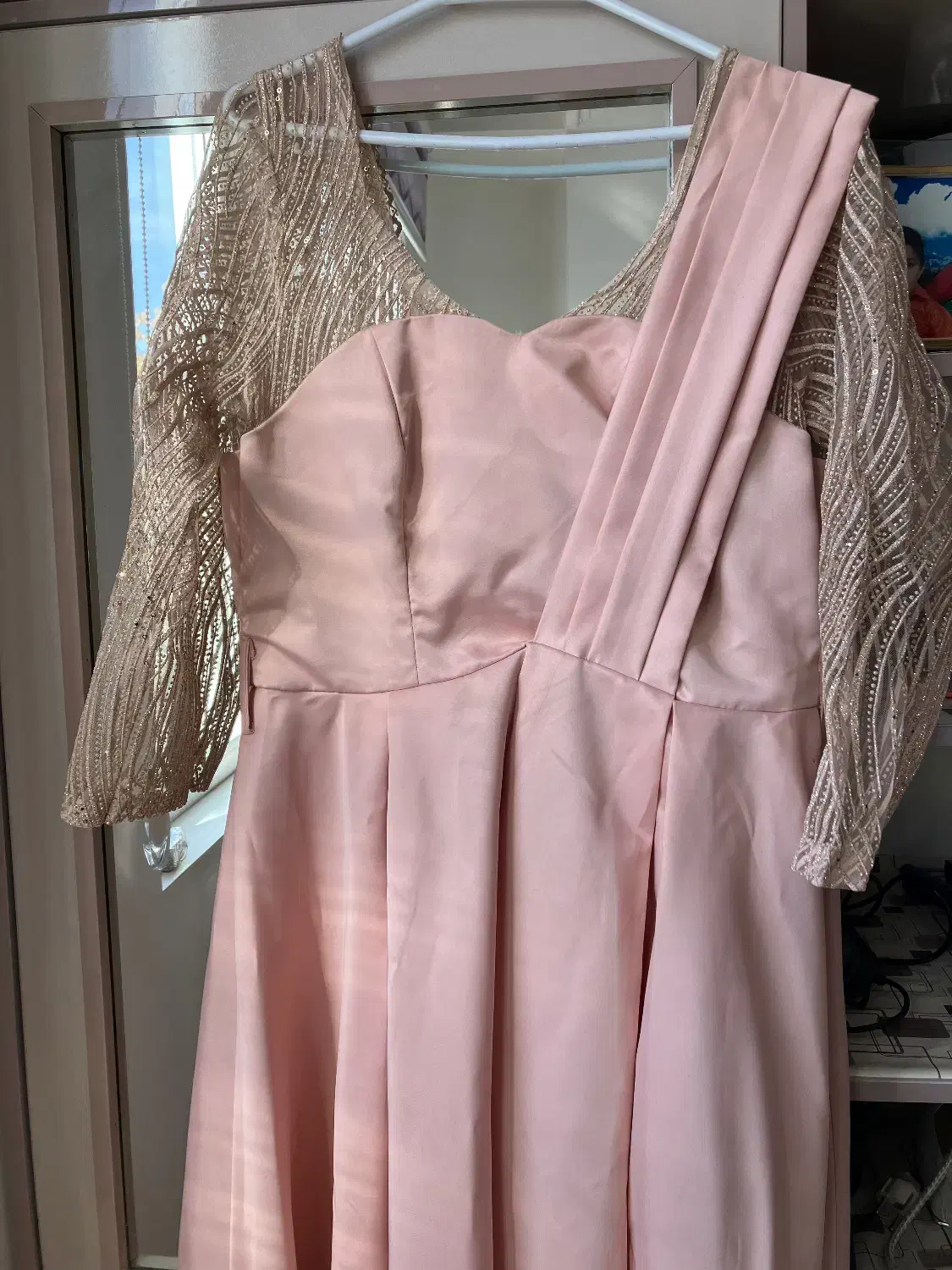 لباس شب ساتن و کارشده|لباس|میانه, |دیوار