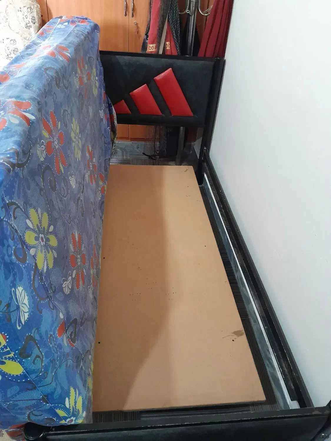 تخت یک نفره با توشک|تخت و سرویس خواب|اهواز, فولادشهر|دیوار