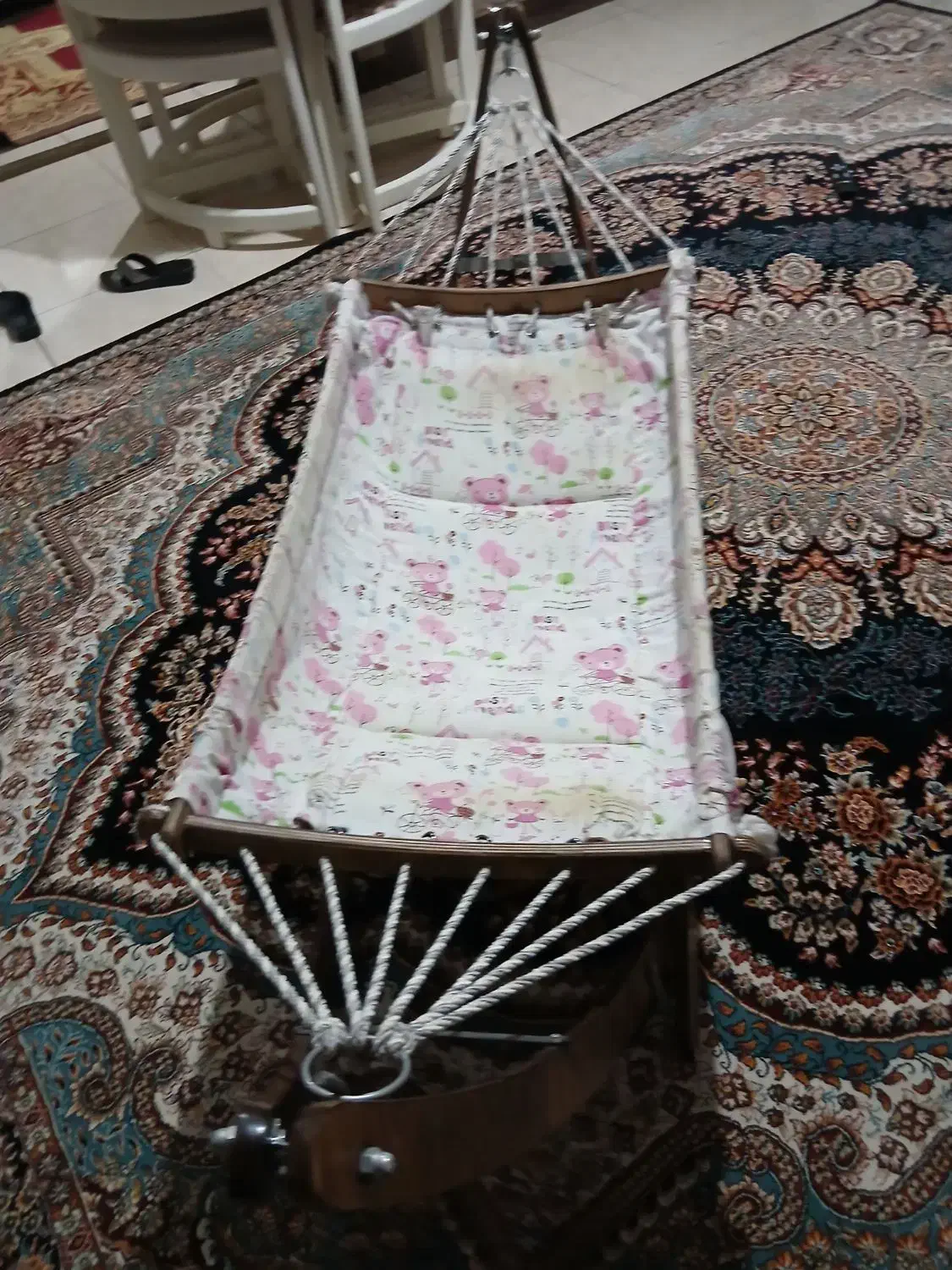 گهواره ننو کودک سالم چوب هاش قابل شستشو|تخت و صندلی بچه|اصفهان, برزان|دیوار