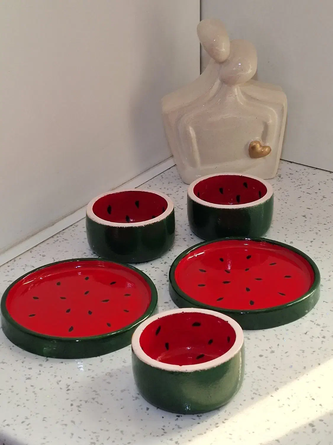 ظروف پذیرایی یلدایی سنگ مصنوعی طرح هندوانه|ظروف سرو و پذیرایی|تهران, هاشمی|دیوار