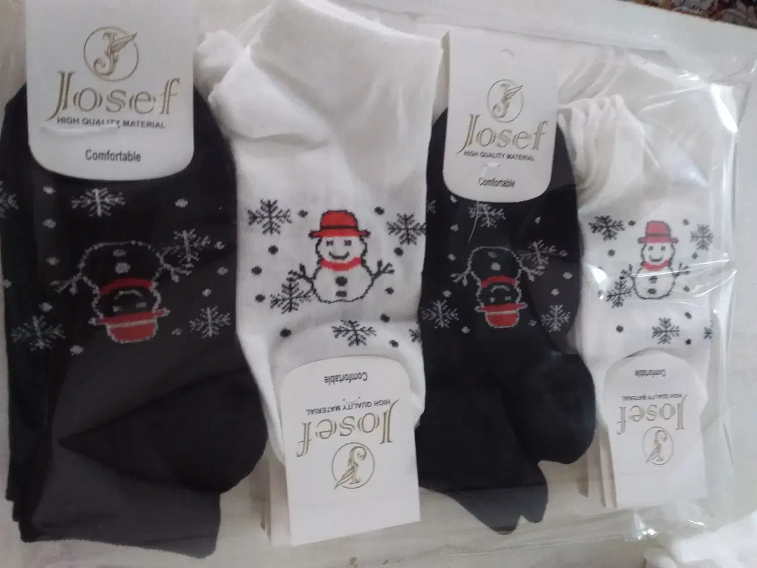 جوراب آدم برفی سفید و مشکی|لباس|قرچک, محمد آباد|دیوار