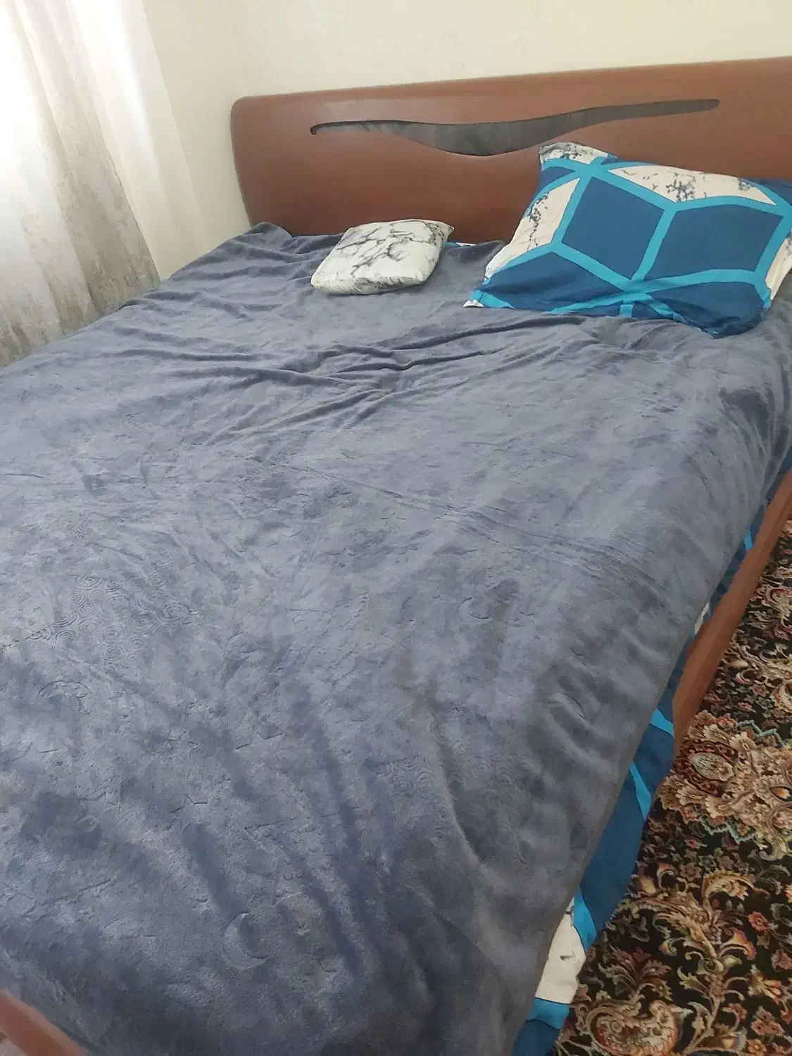 تخت دو نفره ۲ در ۱۸۰ چوبی|تخت و سرویس خواب|اندیشه, اندیشه فاز ۴|دیوار