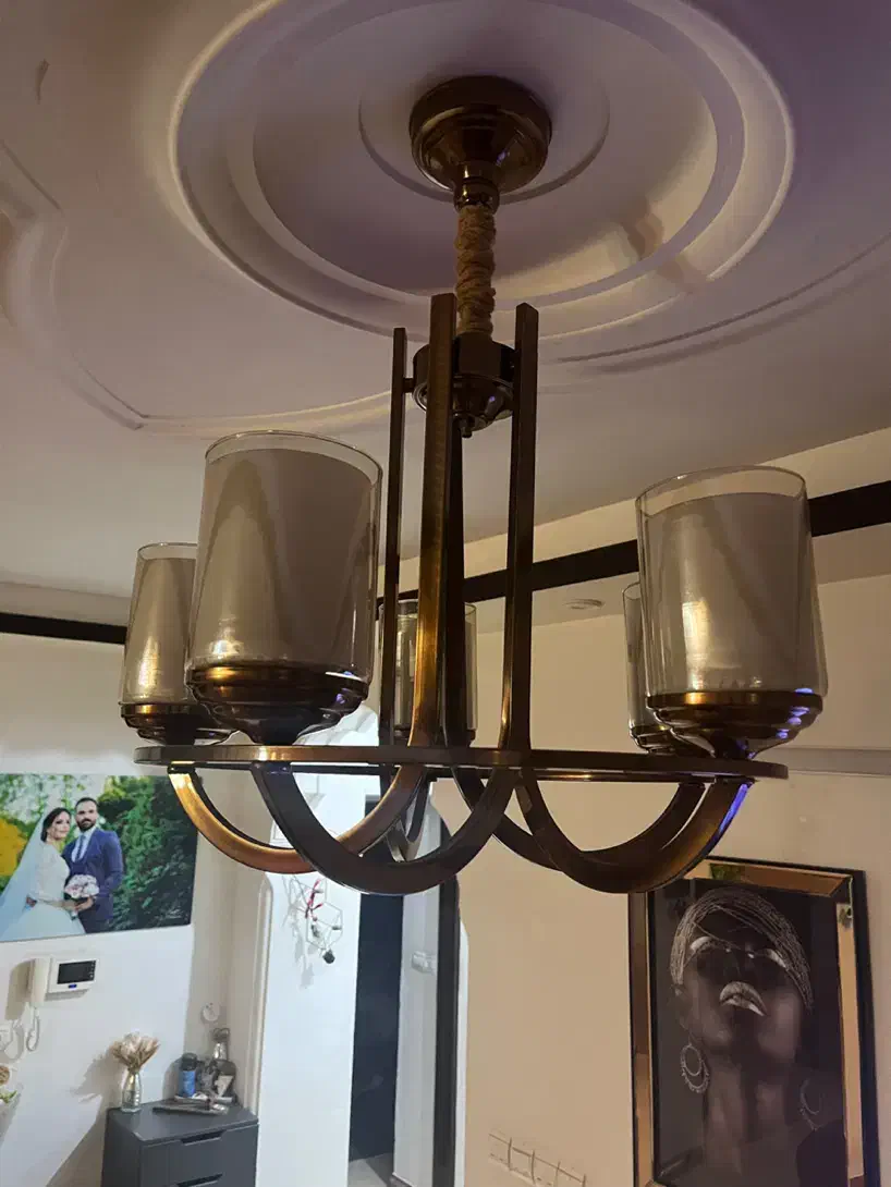 ۲عدد لوستر ۵شاخه رنگ ثابت|لوستر و چراغ آویز|لاهیجان, گلستان|دیوار