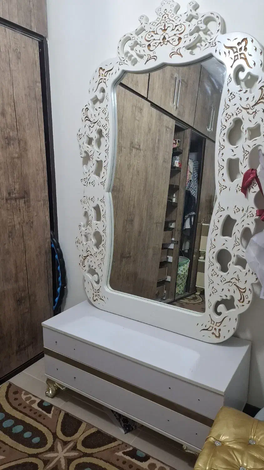 تخت خواب دو نفره چوب راش به همراه تشک|تخت و سرویس خواب|داراب, |دیوار