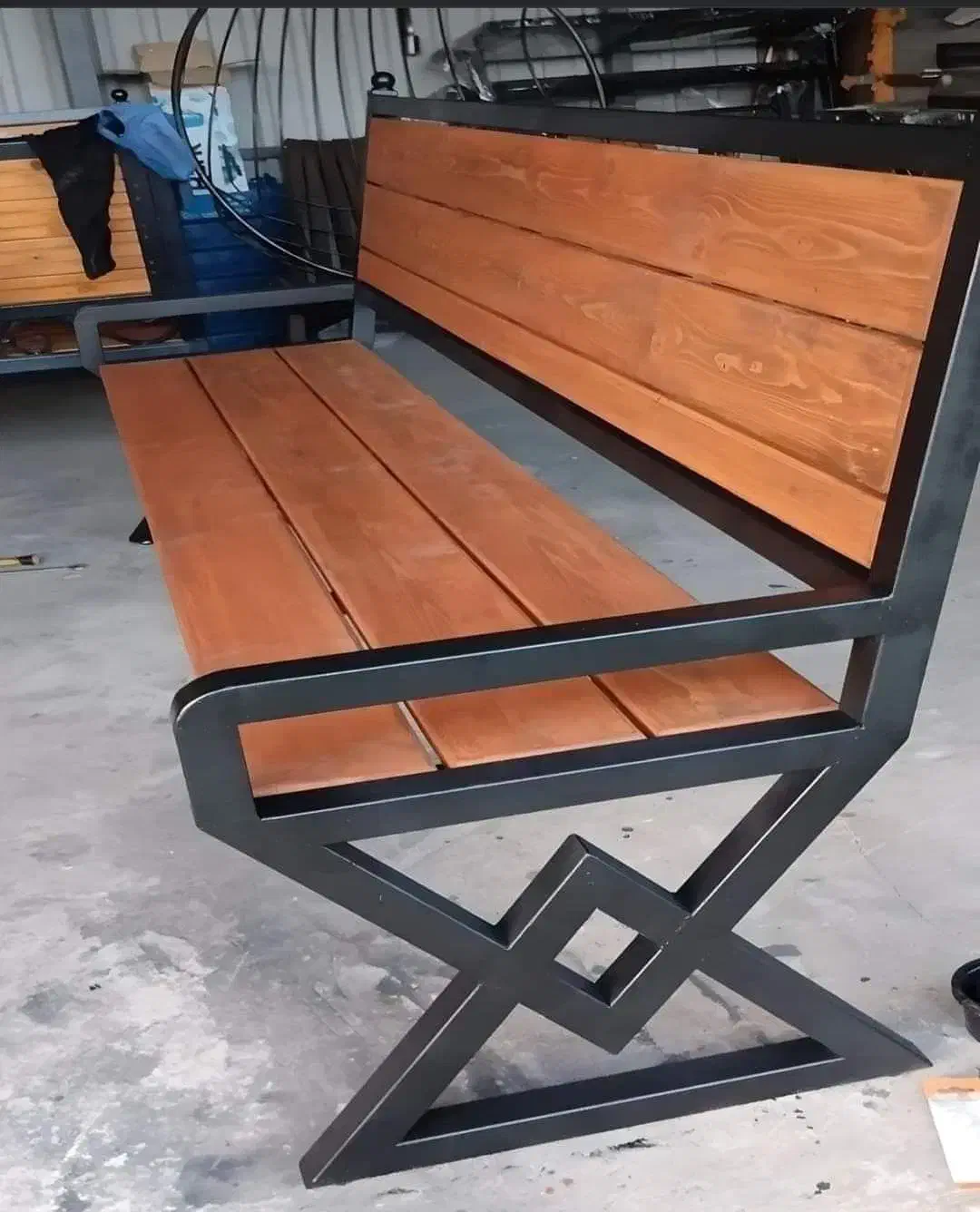 نیمکت چوب و فلز|صندلی و نیمکت|یزد, |دیوار