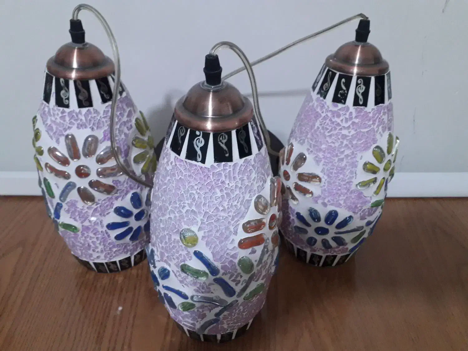 چراغ اویز سه شاخ|لوستر و چراغ آویز|تبریز, |دیوار