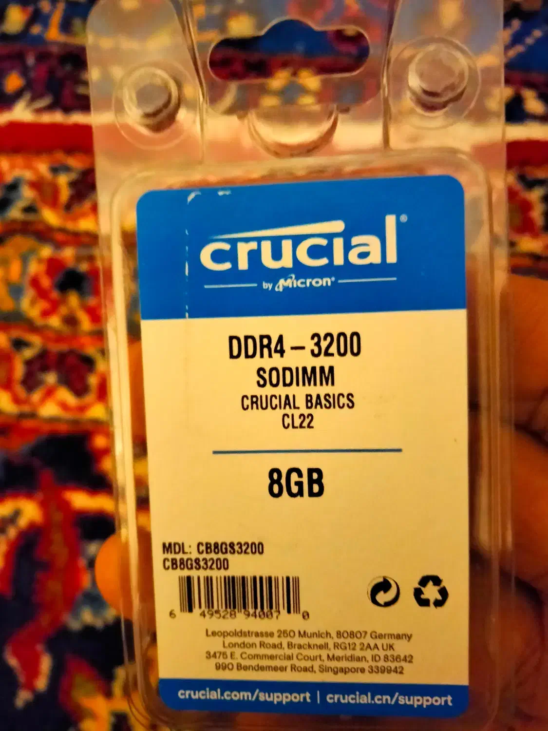 رم لپتاپ کروشال ۸گیگ ۳۲۰۰ crucial|قطعات و لوازم جانبی رایانه|تهران, دروازه شمیران|دیوار