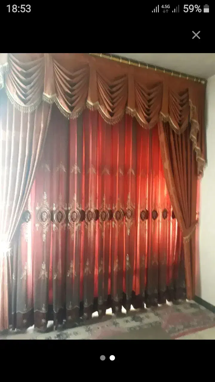 پرده تور سفید ، پرده سه لایه دو عدد و|پرده، رانر، رومیزی|نجف‌آباد, ویلاشهر|دیوار