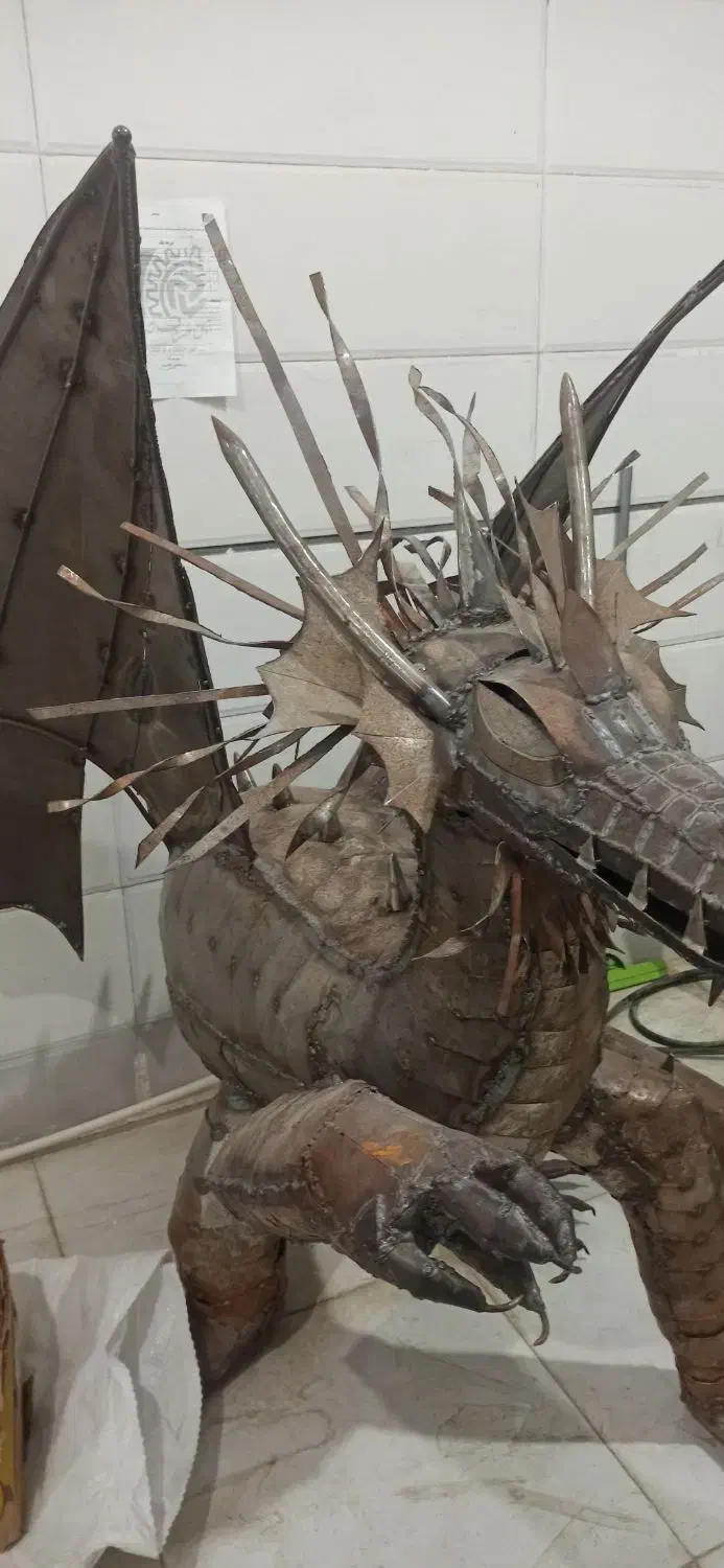 مجسمه دستساز اژدها/کافه/رستوران/بوم گردی|مجسمه، تندیس، ماکت|بجنورد, |دیوار