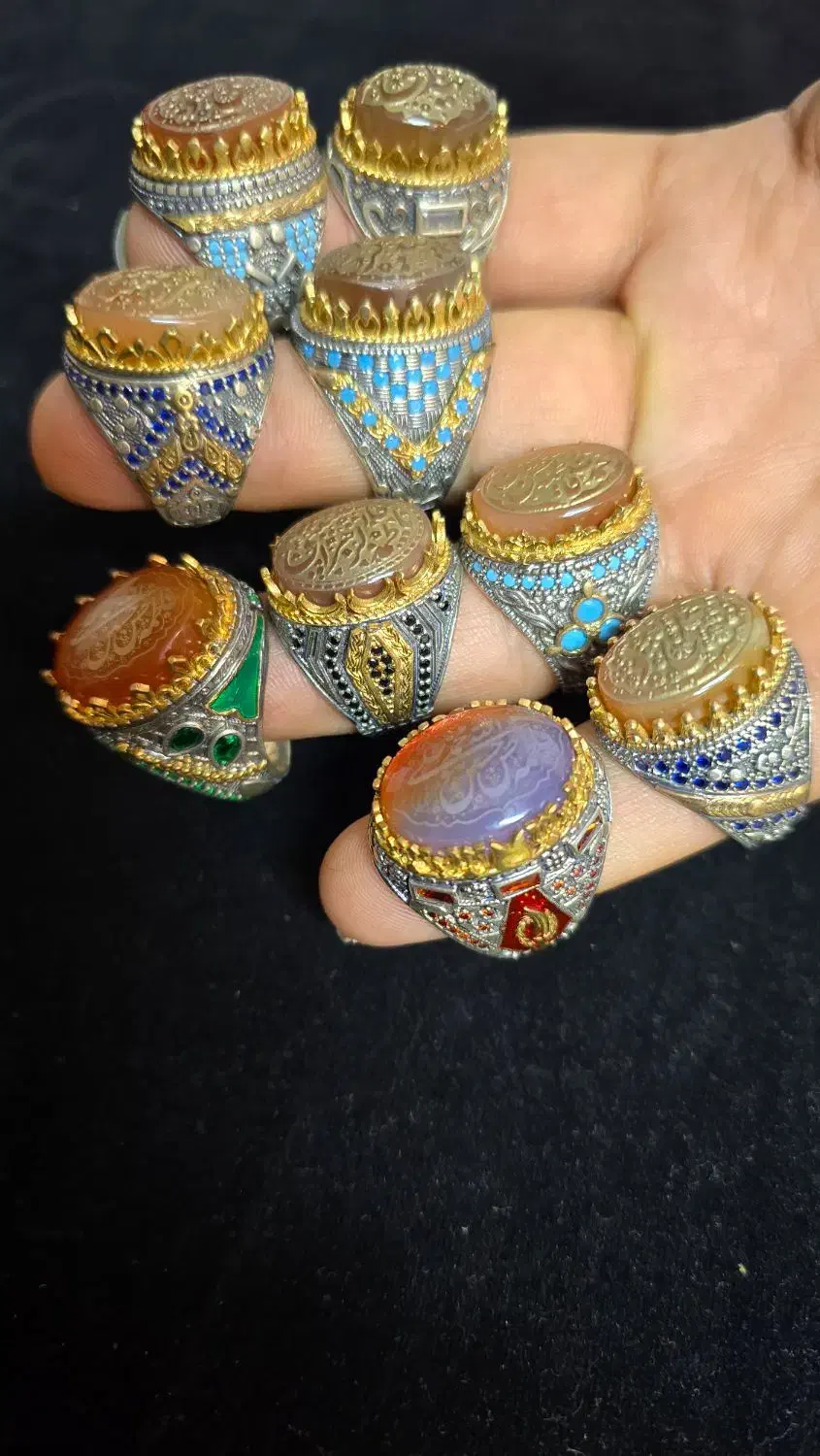 انگشترهای نقره عقیق یمنی|جواهرات|قم, یزدانشهر|دیوار