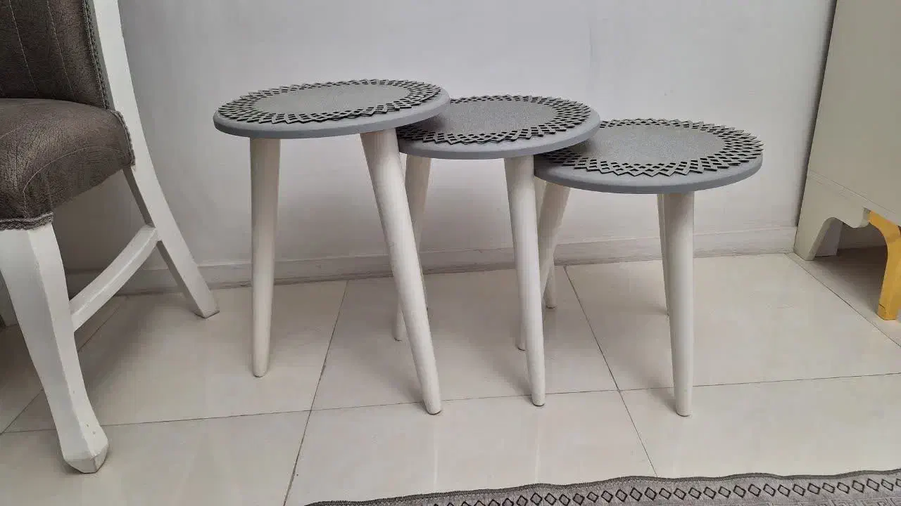 عسلی 3 تایی طوسی|مبلمان خانگی و میز عسلی|کرج, حیدرآباد|دیوار