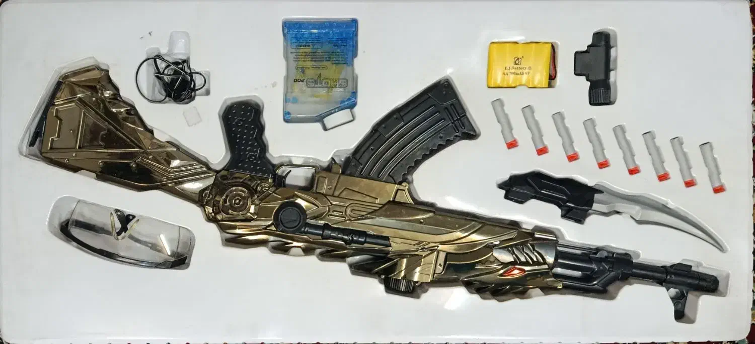 تفنگ ak47 تیر ژله ای اسکین طلایی|اسباب‌‌بازی|تهران, لاله زار|دیوار
