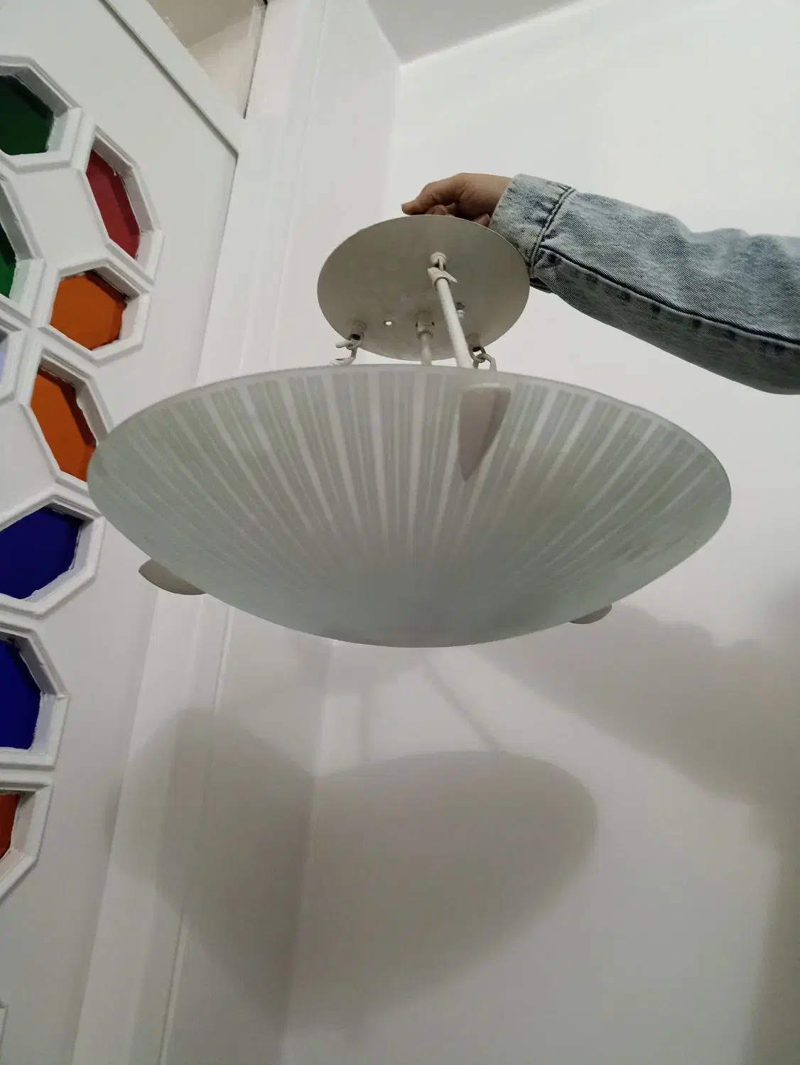 لوستر شیشه ای 4 شاخه|لوستر و چراغ آویز|تهران, سعادت‌آباد|دیوار