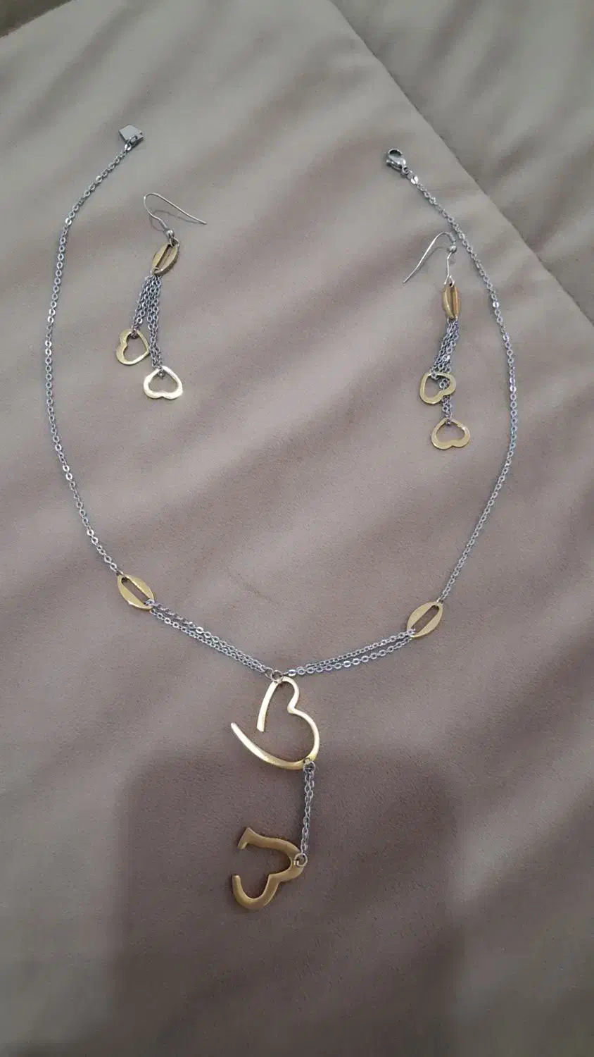 گردنبند و گوشواره استیل رنگ ثابت|بدلیجات|اردبیل, |دیوار