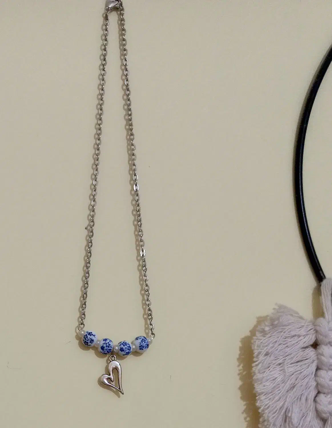 گردن آویز استیل با مهره های سرامیک|بدلیجات|بندر ماهشهر, |دیوار