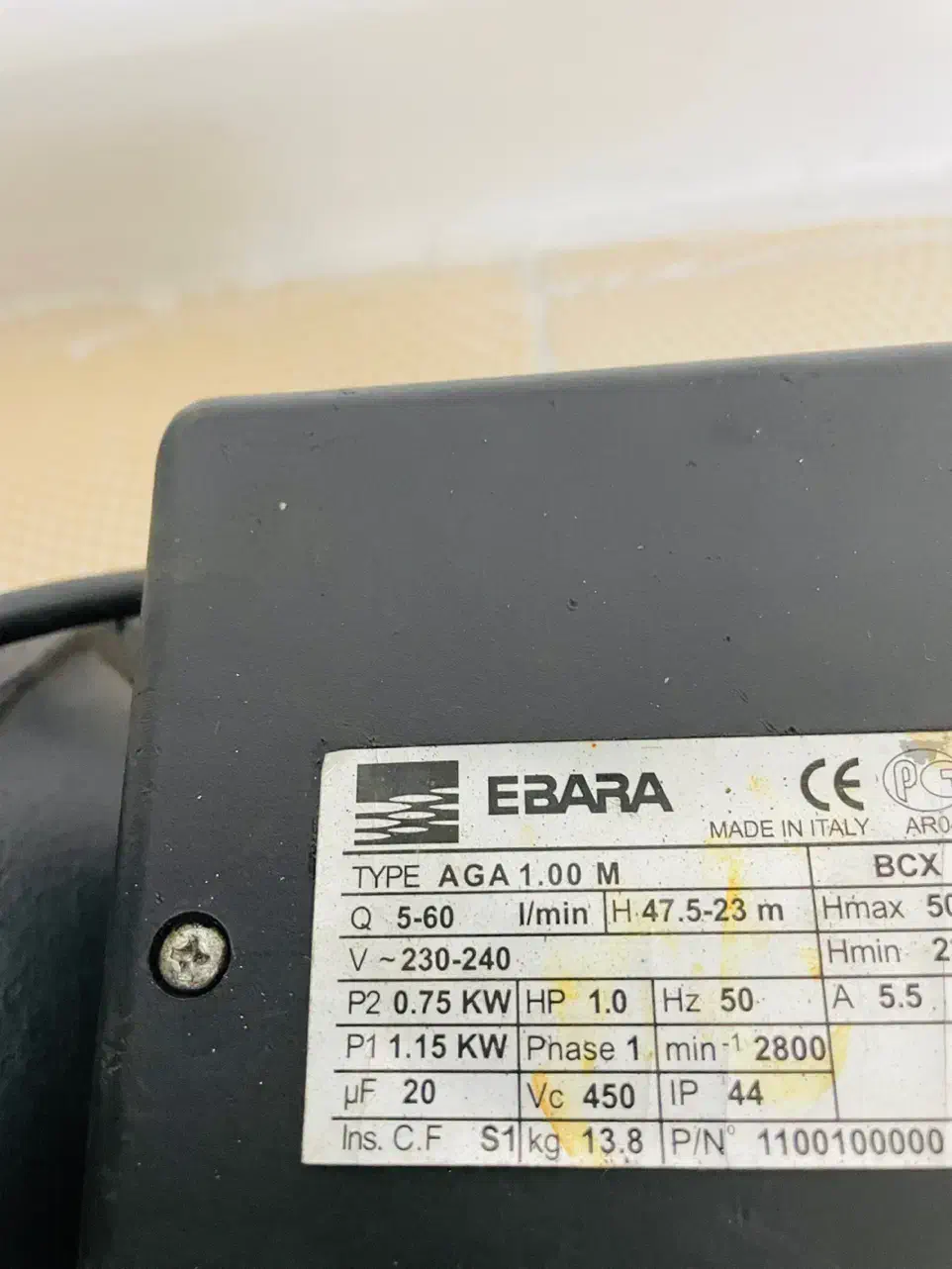 پمپ آب ۱ اسب جتی ایتالیایی با ست کنترل|مصالح و تجهیزات ساختمان|مشهد, الهیه|دیوار