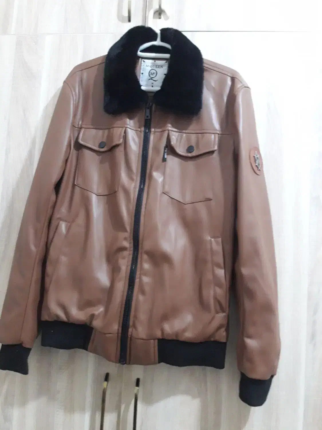 کاپشن چرمی قهوه ای|لباس|قزوین, |دیوار