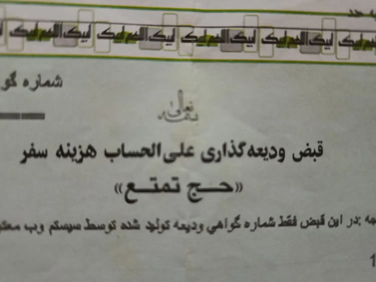 فروش یک فیش حج تمتع|تور و چارتر|طاغنکوه, |دیوار