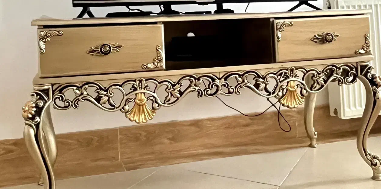 میز تلویزیون طلایی چوبی|میز تلویزیون|قم, آذر (نکویی)|دیوار