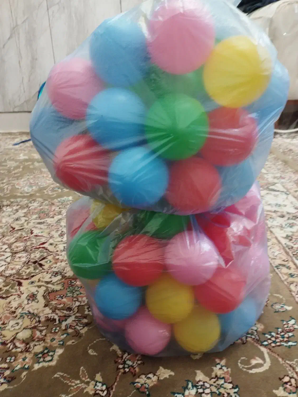 باسلام توپ پلاستیکی 100تای سالمن|اسباببازی|کرانی, |دیوار