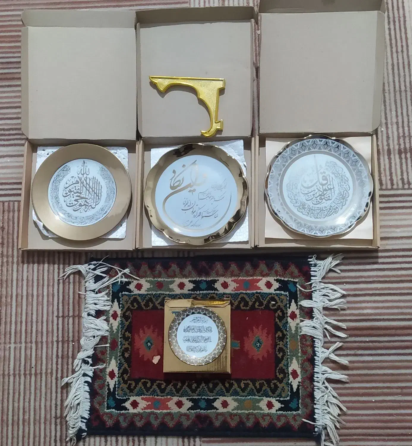 بشقابهای قدیمی قرآنی و نعلبکی|صنایع دستی و سایر لوازم تزئینی|گلمکان, |دیوار