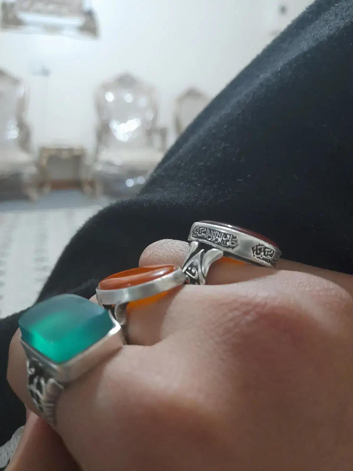 سه عدد انگشتر نقره مردانه|جواهرات|باقرشهر, |دیوار