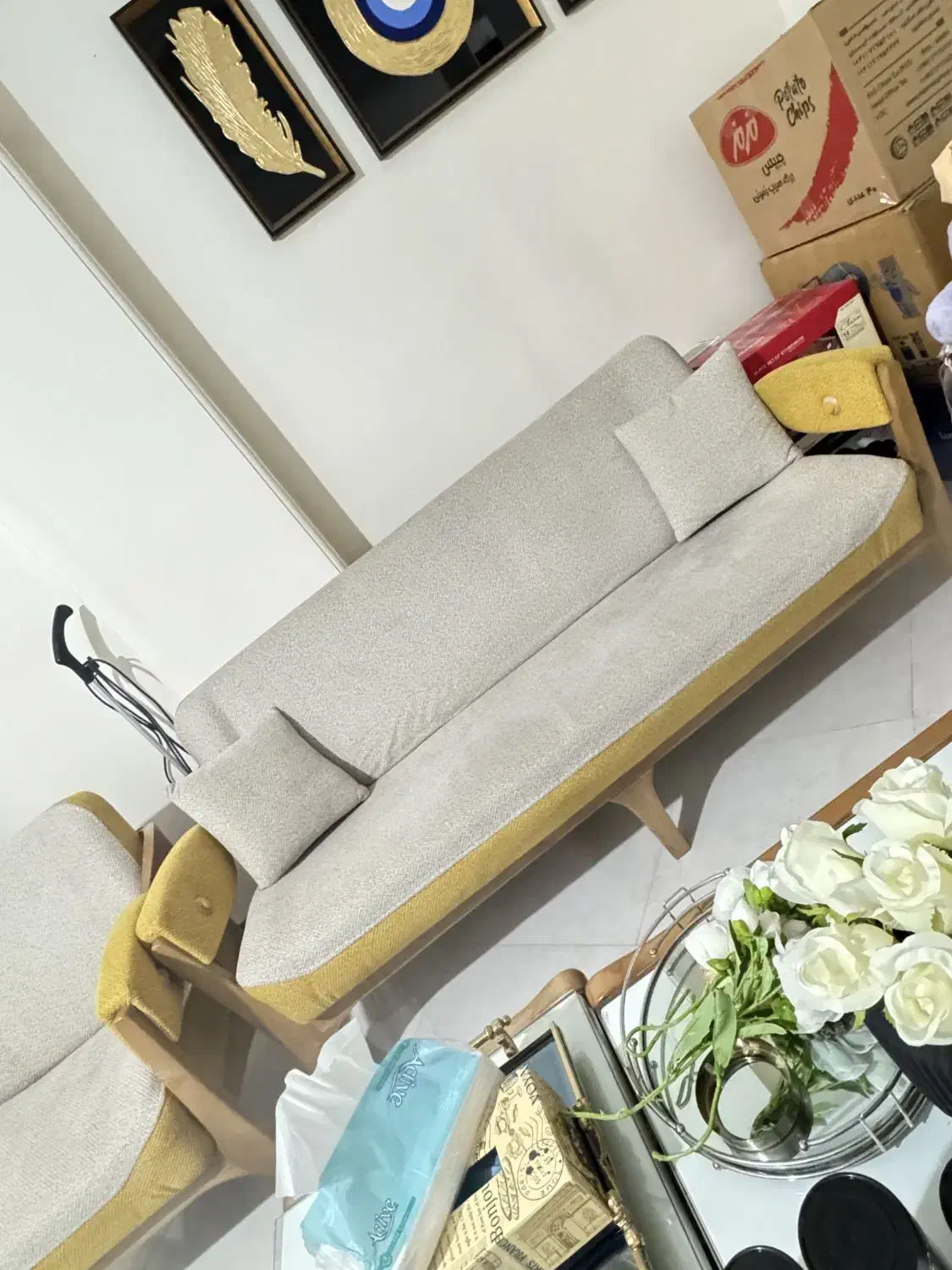 ست ۷ نفره راحتی مینیمال (در حد نو )|مبلمان خانگی و میز عسلی|تهران, زرکش|دیوار