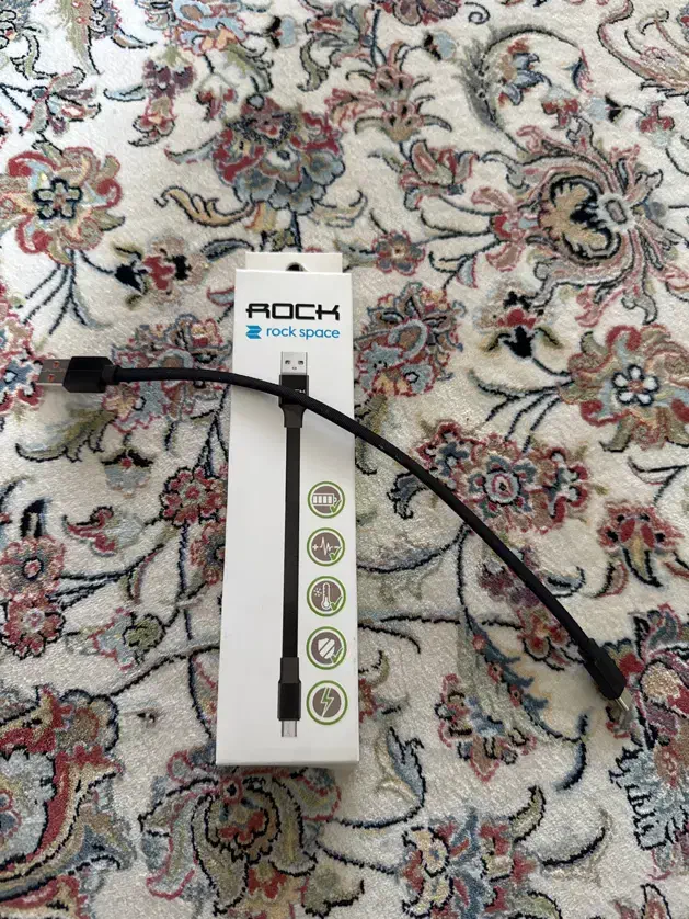 کابل شارژر (برند معتبر راک)تایپ سی ۲۰ سانتی|لوازم جانبی موبایل و تبلت|اردبیل, |دیوار