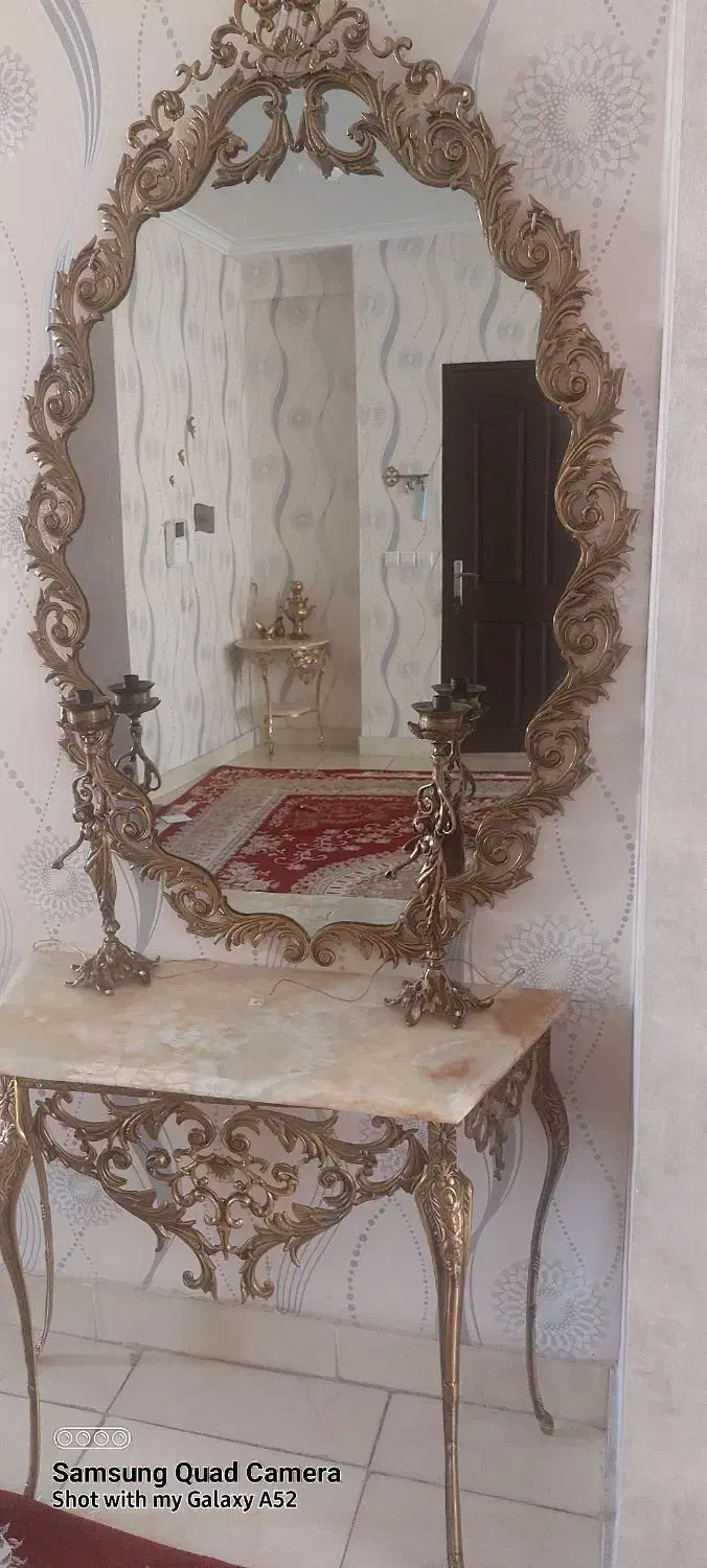 آیینه شمعدان ساعت ست برنز|آینه|تبریز, |دیوار