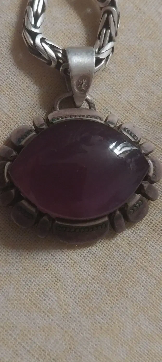 انگشتر اپال رکاب زنجان و آویز عقیق بنفش|جواهرات|آباده, |دیوار