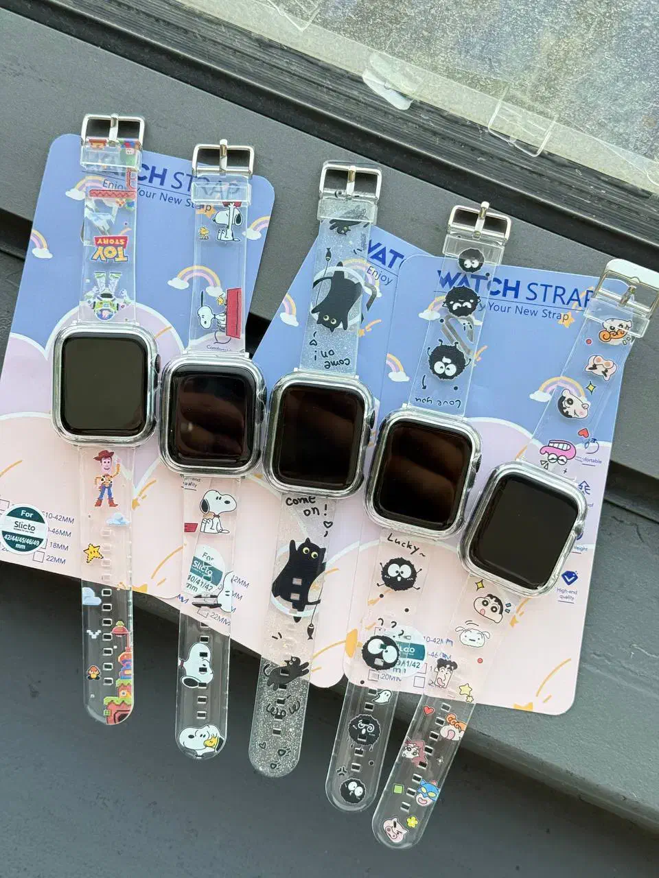 بند ساعت هوشمند فانتزی شفاف طرح دار|لوازم جانبی موبایل و تبلت|بیرجند, |دیوار