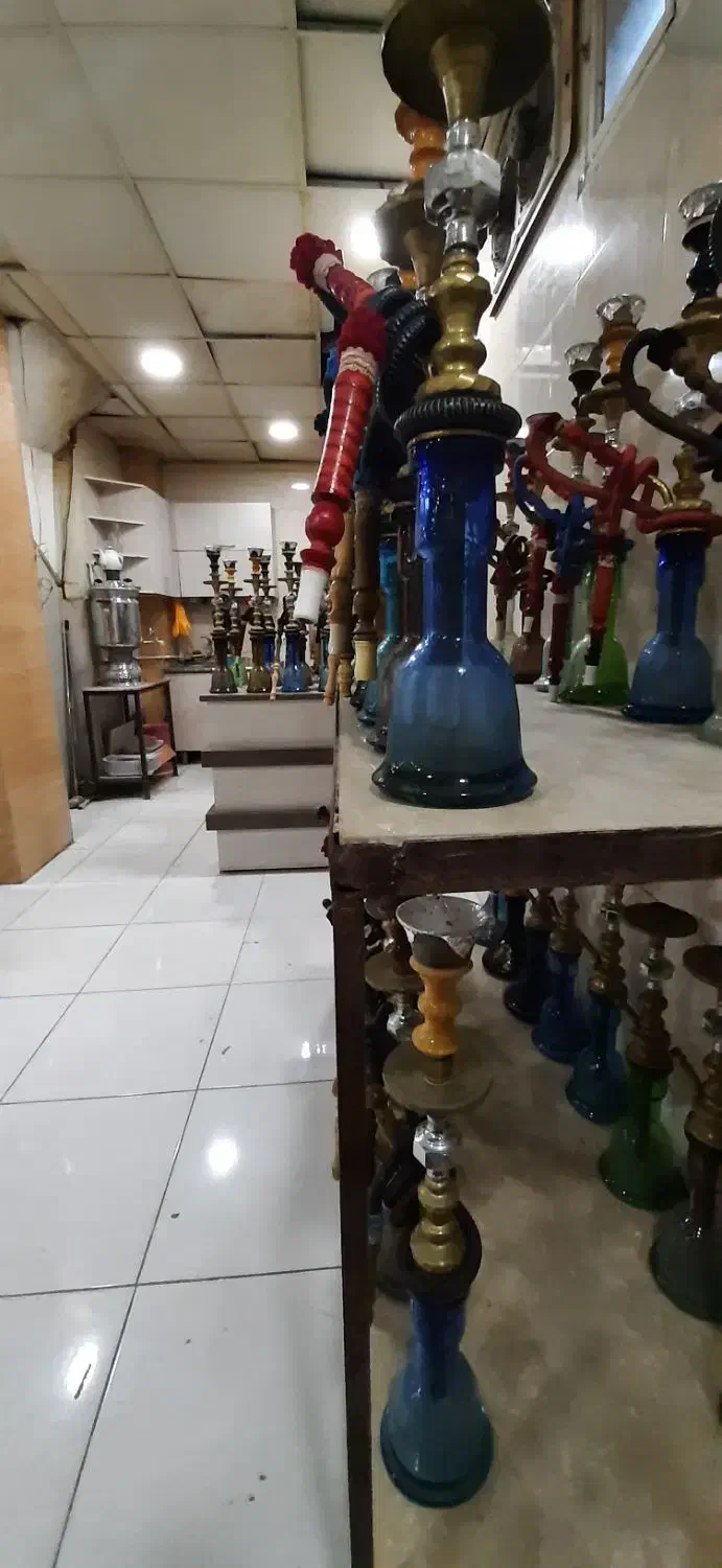 قلیان برنزی و میز سنتی فلزی|صنایع دستی و سایر لوازم تزئینی|تبریز, |دیوار