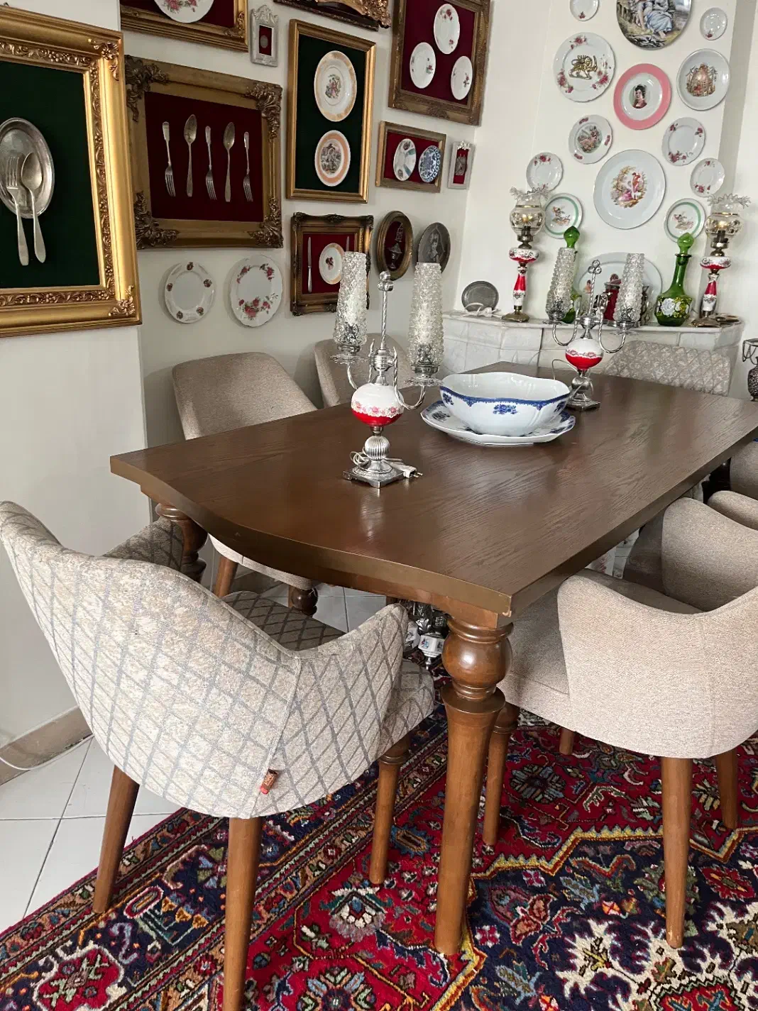 میز غذاخوری ۶ نفره|میز و صندلی غذاخوری|ری, سرتخت|دیوار